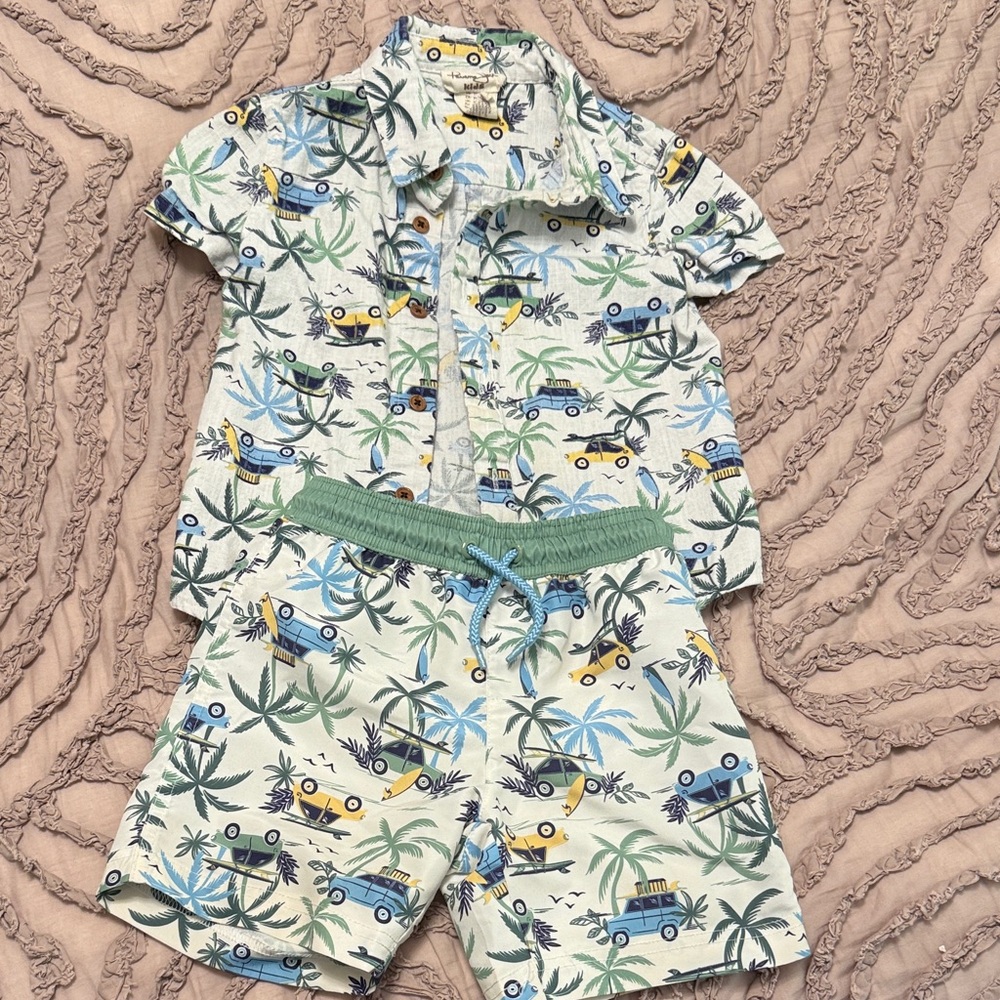 Panama Jack Kids Tropical Car Set - White and Green